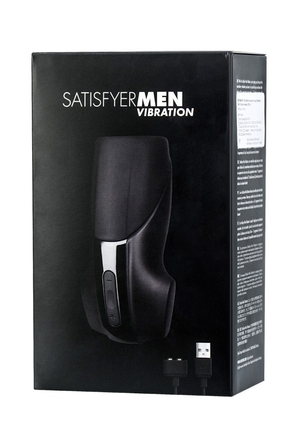Мастурбатор нереалистичный Satisfyer Men Vibration, Силикон, Чёрный, 14,5 см