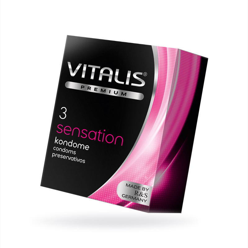 Презервативы Vitalis, premium, sensation, кольца, точечные, 3 шт. #2273