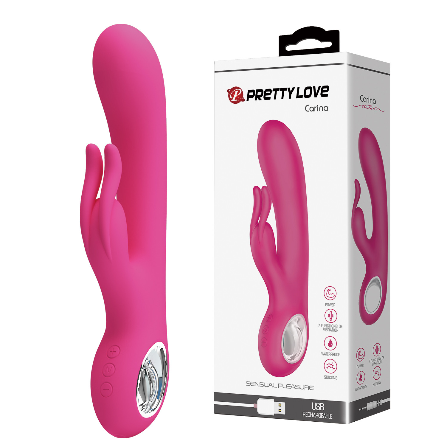 Rabbit вибратор PRETTY LOVE Carina BI-014480-1 розовый