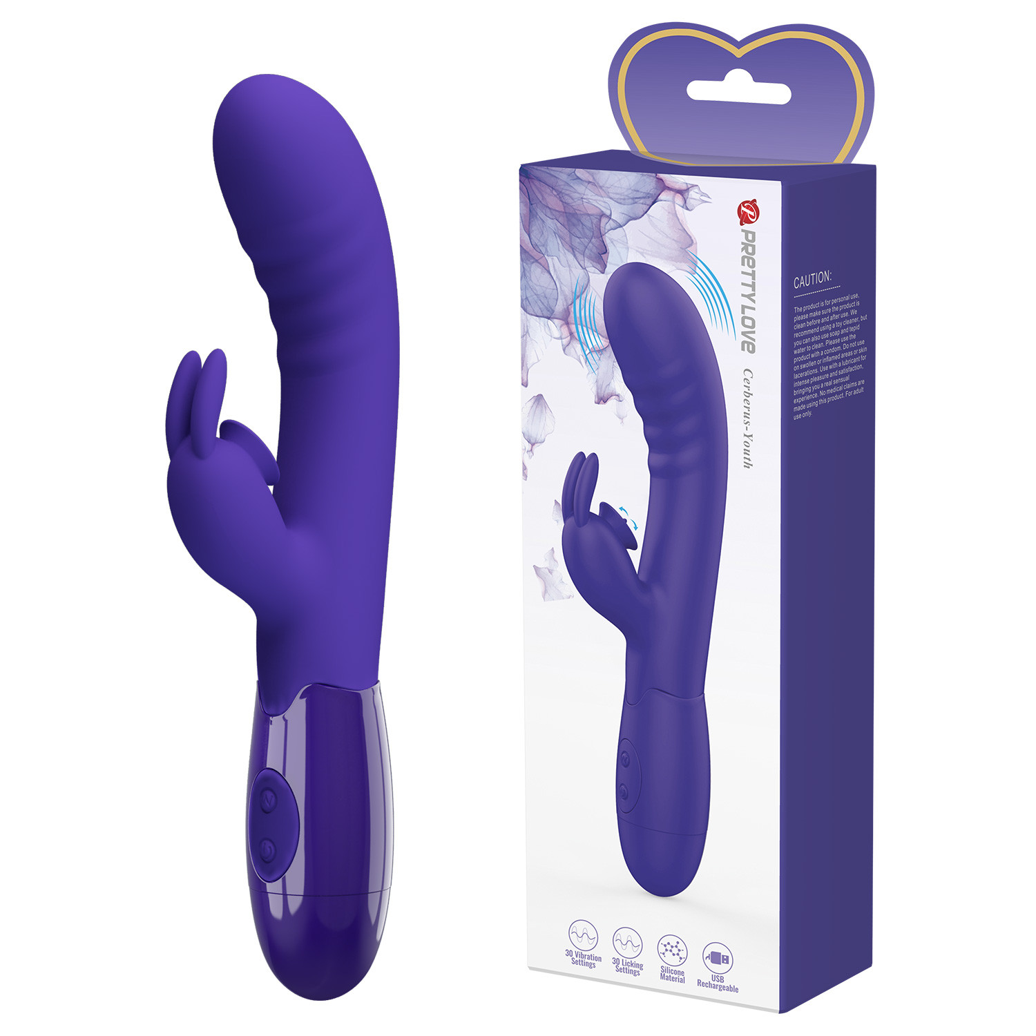 Фиолетовый rabbit-вибратор PRETTY LOVE Cerberus-Youth BI-014795L